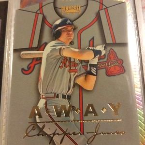 1997 Pinnacle Chipper Jones Diecut Away Jersey Card Atlanta Braves MLB